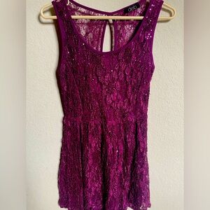 Deb Magenta Lace Sleeveless Dress